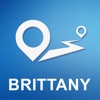 Brittany, France Offline GPS Navigation & Maps brittany france map 