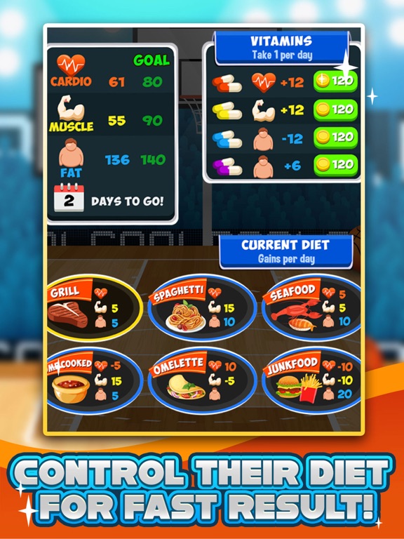Screenshots of Basketball Fat to Fit Gym - real sports stars jump-ing & run shoot toss game for kids! for iPad