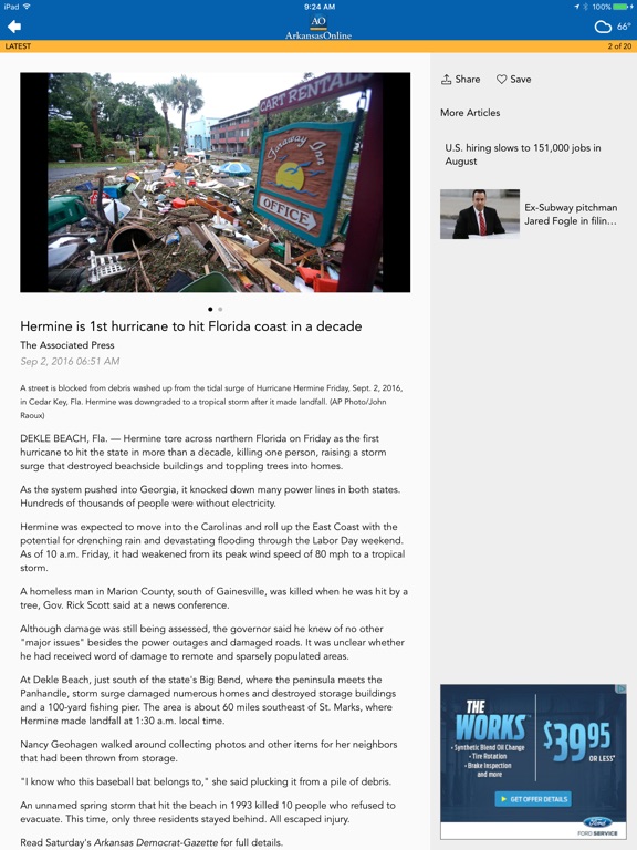 Screenshots of Arkansas Online Mobile for iPad