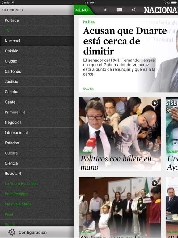 Captura de pantalla del iPad 2