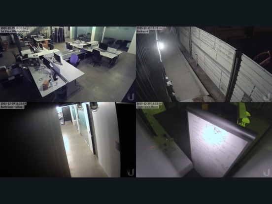 Screenshots of UniFi Video for iPad