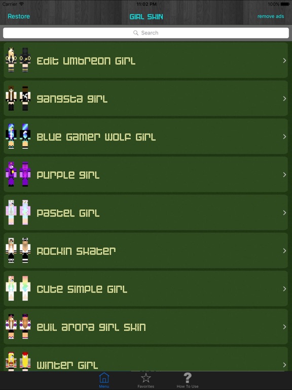 Screenshots of Girl Skins for Minecraft PE (Pocket Edition) - Best Free Skins App for MCPE. for iPad