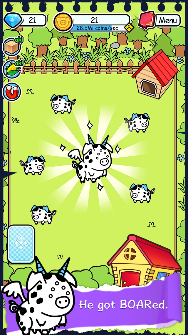 Screenshots of Pig Evolution - Tap Coins of the Piggies Mutant Tapper & Clicker Game for iPhone