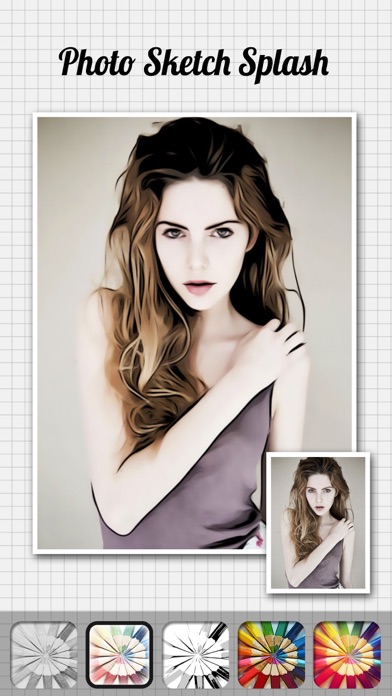 Screenshots of Photo Sketch Splash - My Pencil Drawing with Portrait Filter Effects for iPhone