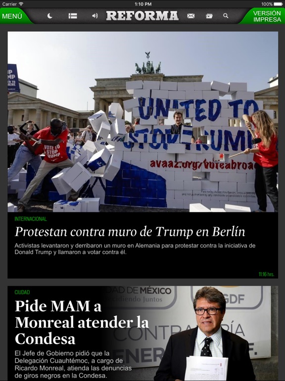 Captura de pantalla del iPad 1