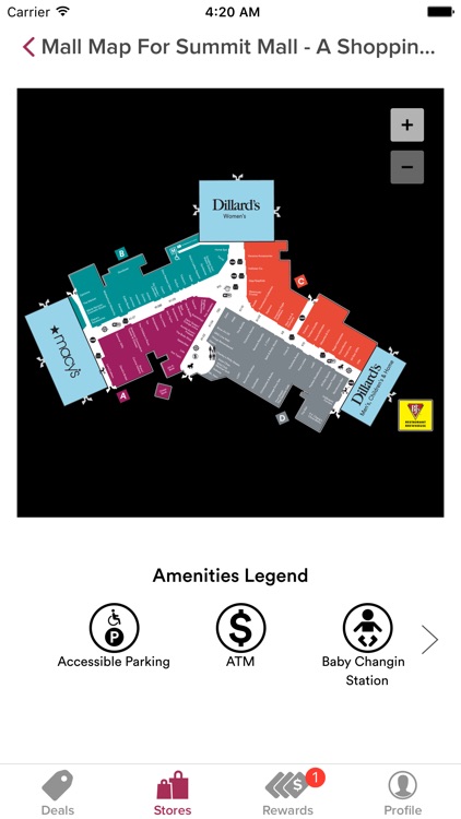 Map Of Summit Mall Summit Mall, Powered By Malltip By Malltip Inc