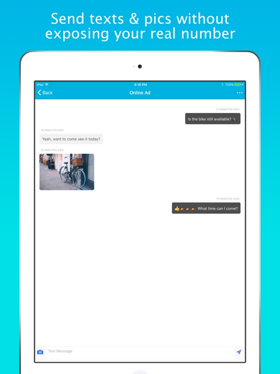 Screenshots of Smiley Private Texting - FREE anonymous sms number for iPad